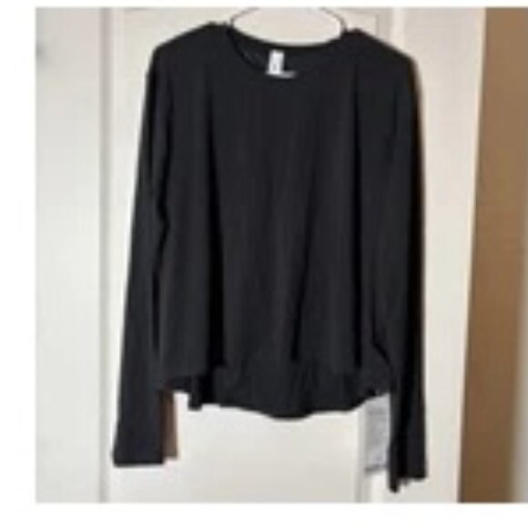 Lululemon Modal Relaxed Fit Lounge Long Sleeve Top Size 8 Black NWT - Picture 1 of 5